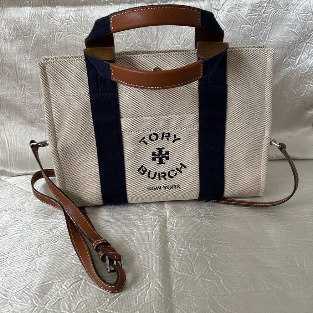 Tory Burch Cream and Brown Men's Messenger Bag